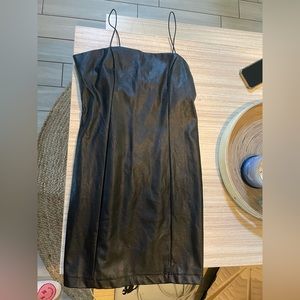 Black leather a line dress never been worn M target